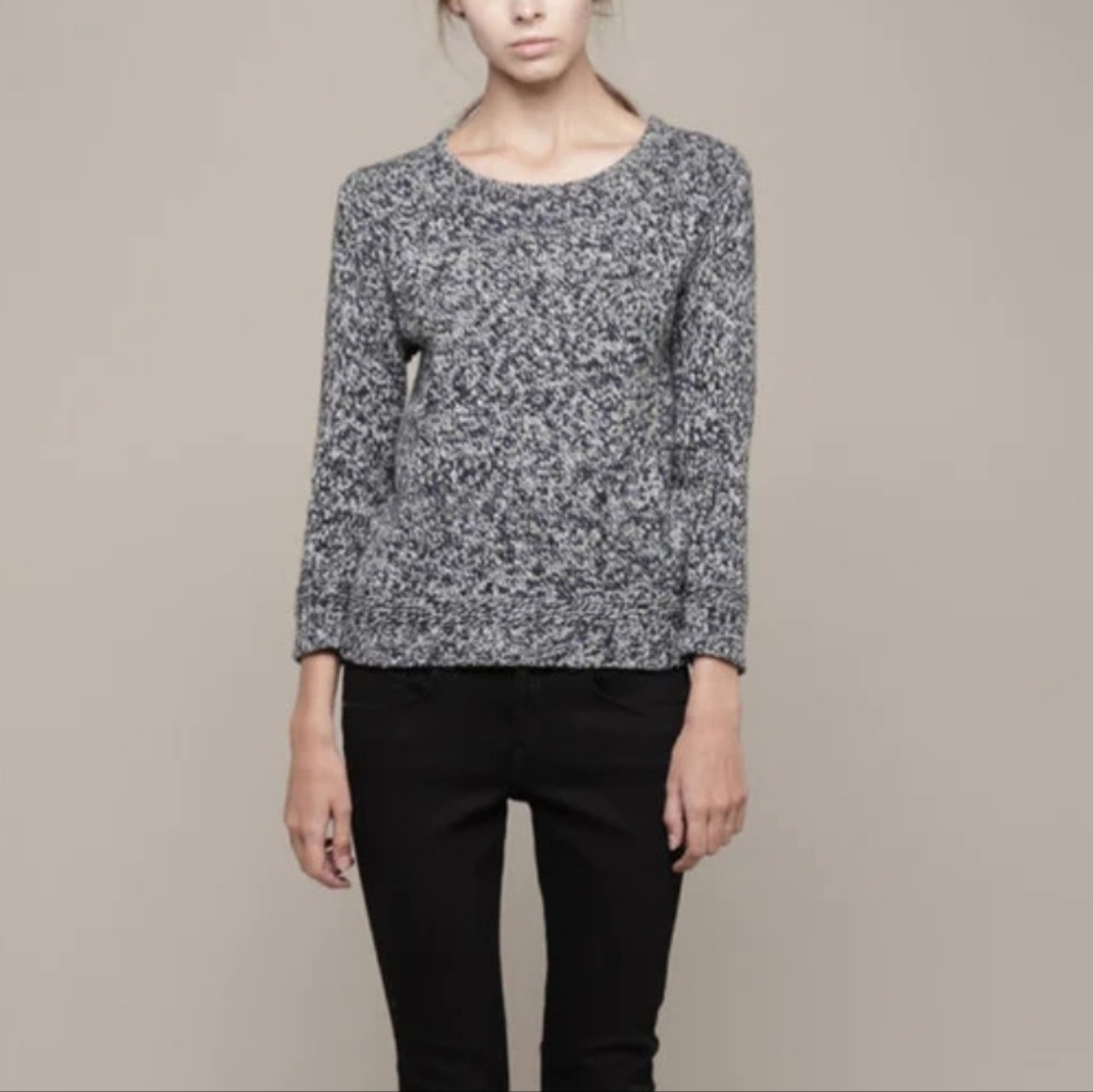 Rag & Bone Blue Chunky Knit Marled Wool Cashmere Blend Sweater Women's Size L